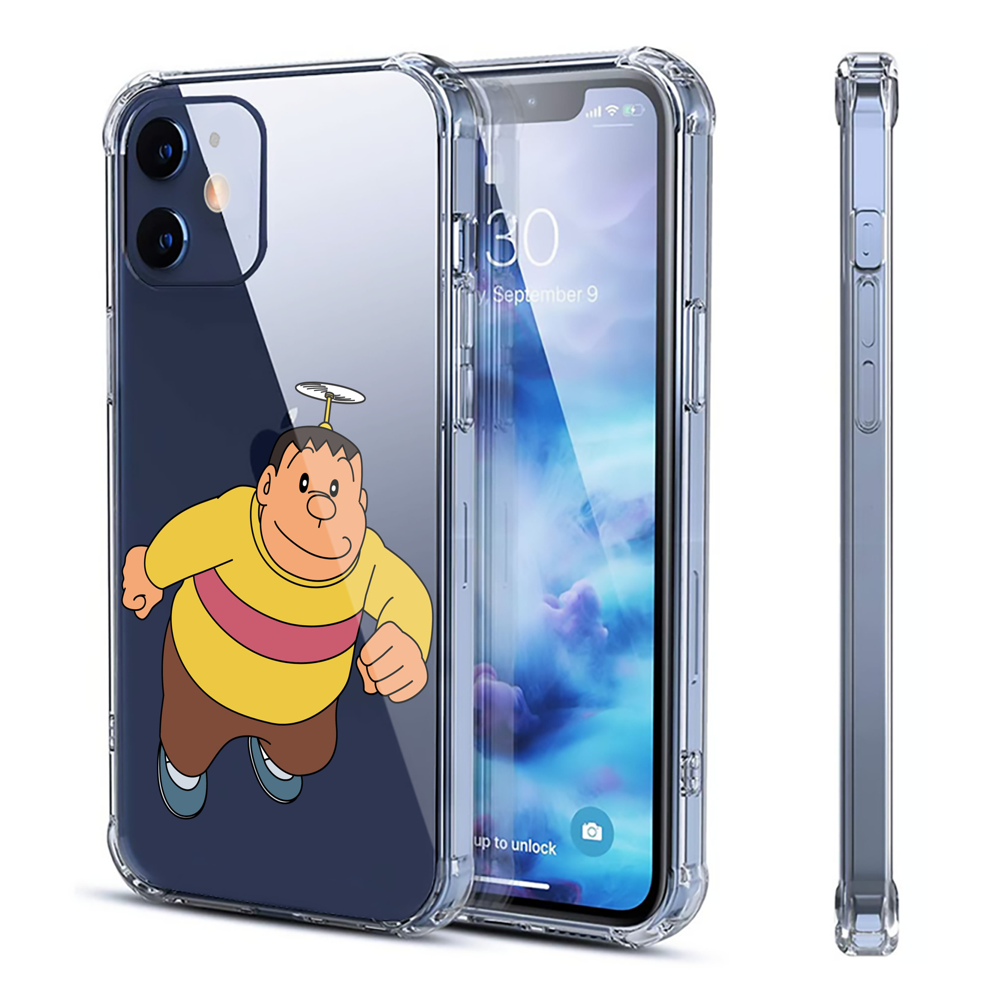 （画像用） ドラえもん 剛田武 Doraemon Gouta Takeshi 【iPhone 12シリーズ対応】透明スマホケース（クリアソフトケース）